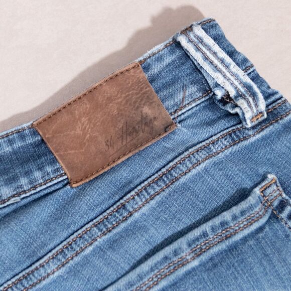 34 Heritage Men's Courage Mid Rise Straight Stretch Lyocell Blue Jeans 35x32 - Picture 9 of 9